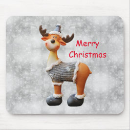 Frohe Weihnachtsschlange mit einem Hut Mousepad