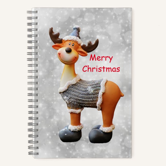 Frohe Weihnachtsschlange mit einem Hut Notizbuch (Vorderseite)