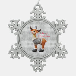 Frohe Weihnachtsschlange mit einem Hut Schneeflocken Zinn-Ornament