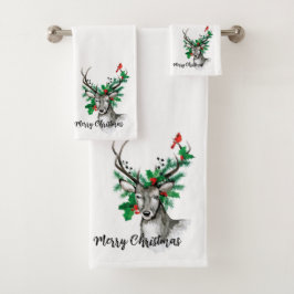 Frohe Weihnachtsschmiede und Kardinal Badhandtuch Set