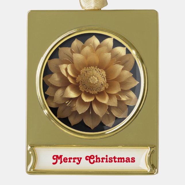 Frohe Weihnachtsschmuck Banner-Ornament Gold (Vorderseite)