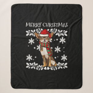 Frohe Weihnachtsschmuck Brown Chihuahua Xmas Sherpadecke