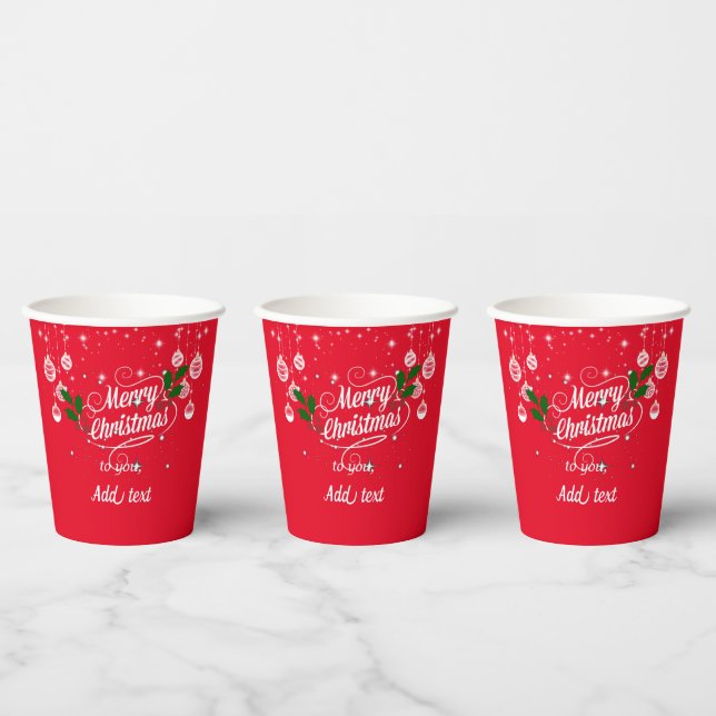 Frohe Weihnachtsschmuck-Design TEMPLATE Pappbecher (Multi)