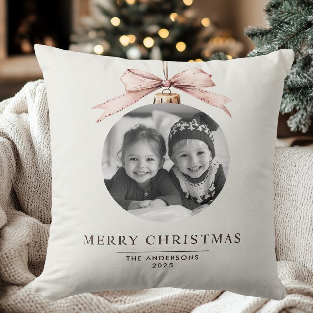 "Frohe Weihnachtsschmuck Foto - Custom Holiday Kissen (Von Creator hochgeladen)