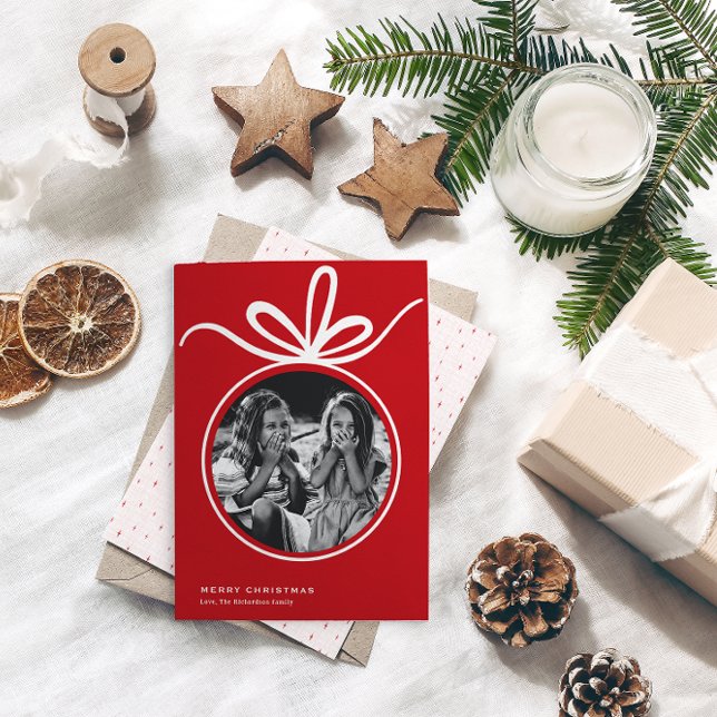 Frohe Weihnachtsschmuck-Foto Feiertagskarte (Von Creator hochgeladen)