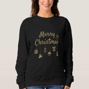 Frohe Weihnachtsschmuck goldene Farbe goldene Deko Sweatshirt