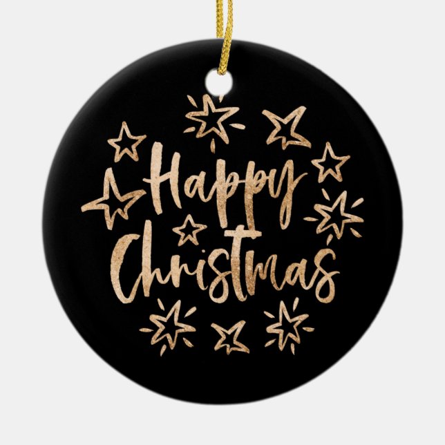 Frohe Weihnachtsschmuck mit personalisiertem Foto (Vorne)