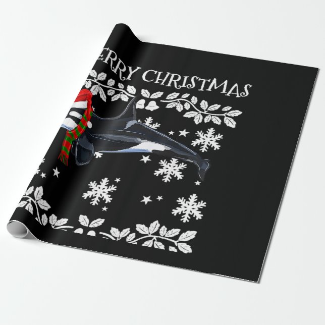 Frohe Weihnachtsschmuck Orca Killer Whale Geschenkpapier (Ungerollt)