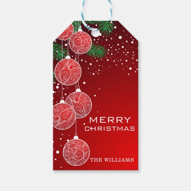 Frohe Weihnachtsschmuck Personalisiert Geschenkanhänger (Vorderseite)