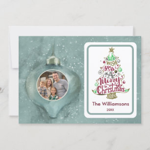 Frohe Weihnachtsschmuck Personalisiertes Foto Karte