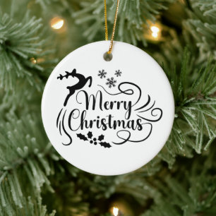 Frohe Weihnachtsschmuck Rentier Black & White Orna