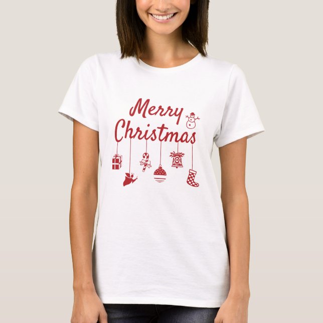 Frohe Weihnachtsschmuck T-Shirt (Vorderseite)
