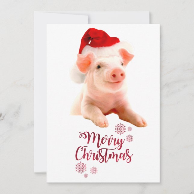 Frohe Weihnachtsschnecke mit Weihnachtsmannmütze Feiertagskarte (Vorderseite)