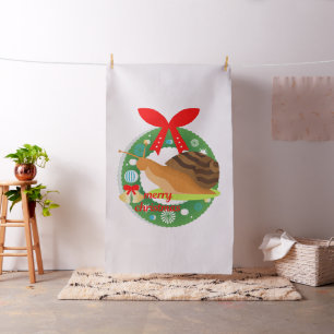 Frohe Weihnachtsschnecke Stoff