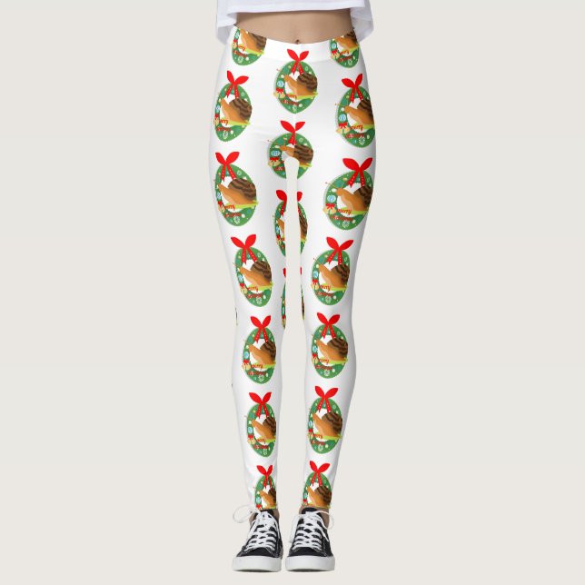 Frohe Weihnachtsschnecken Leggings (Vorderseite)