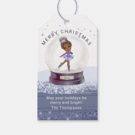 Frohe Weihnachtsschnee Globe Watercolor Ballerina Geschenkanhänger