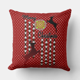 Frohe Weihnachtsschnee Hirsch Kissen