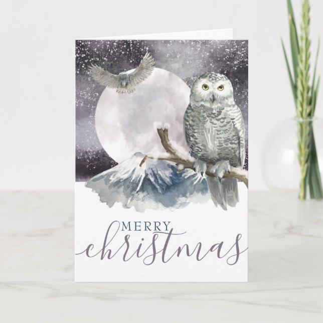 Frohe Weihnachtsschneeauge Personalisiert Feiertagskarte (Vorderseite)