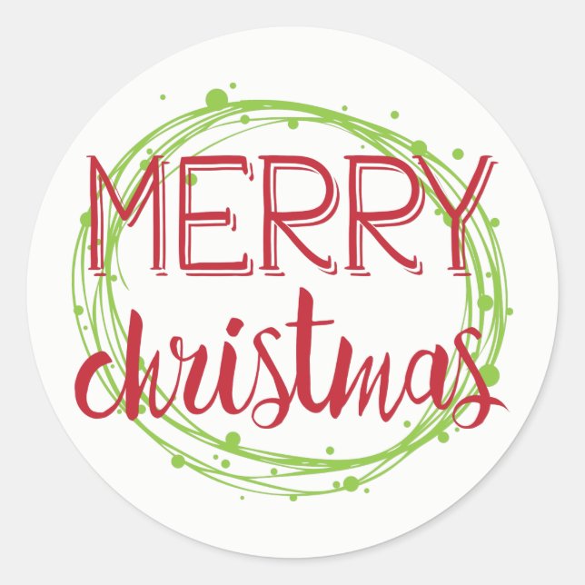 Frohe Weihnachtsschneebubbles Sticker-Geschenk-Tag Runder Aufkleber (Vorderseite)