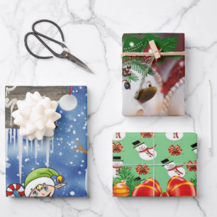 Frohe Weihnachtsschneedecke Wrapping Paper Geschenkpapier Set