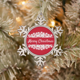 Frohe Weihnachtsschneeflocke Gerahmte Ornamente