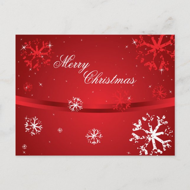 Frohe Weihnachtsschneeflocken 2 Feiertagspostkarte (Vorderseite)