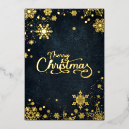 Frohe Weihnachtsschneeflocken Calligraphie Folien Feiertagskarte