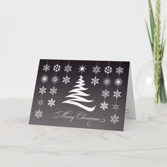 Frohe Weihnachtsschneeflocken Faltkarte Feiertagskarte (Vorderseite)