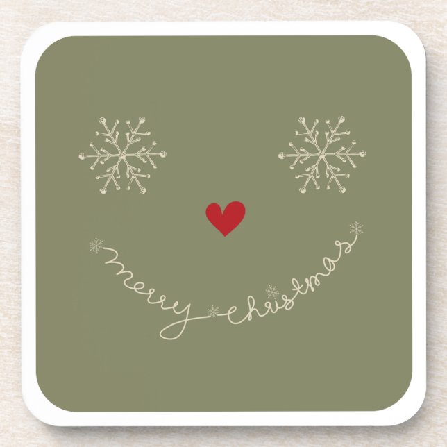 Frohe Weihnachtsschneeflocken Funny Smiley Kid's Untersetzer (Vorderseite)