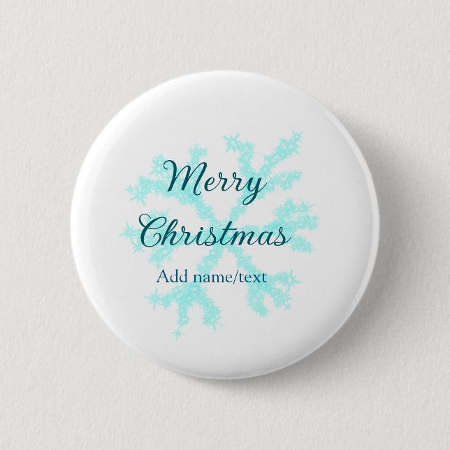 Frohe Weihnachtsschneeflocken Glitzer funkeln ni Button (Vorderseite)