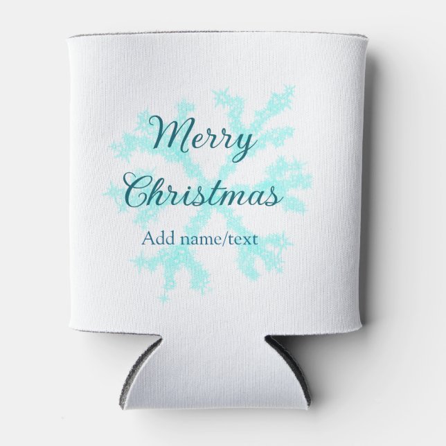 Frohe Weihnachtsschneeflocken Glitzer funkeln ni Dosenkühler (Vorderseite)