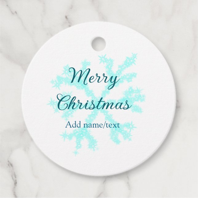 Frohe Weihnachtsschneeflocken Glitzer funkeln ni Geschenkanhänger (Vorderseite)
