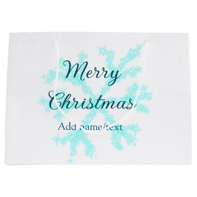 Frohe Weihnachtsschneeflocken Glitzer funkeln ni Große Geschenktüte (Vorderseite)