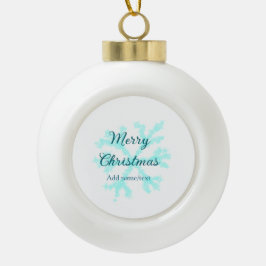 Frohe Weihnachtsschneeflocken Glitzer funkeln ni Keramik Kugel-Ornament