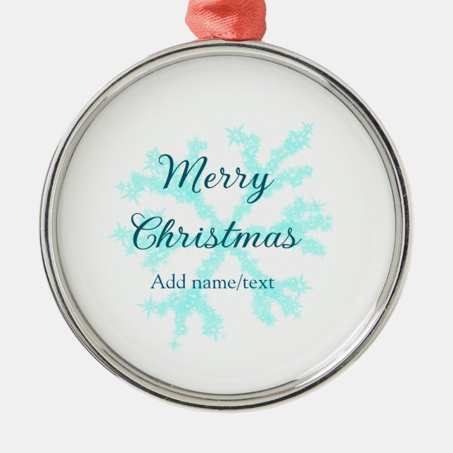 Frohe Weihnachtsschneeflocken Glitzer funkeln ni Ornament Aus Metall (Vorne)