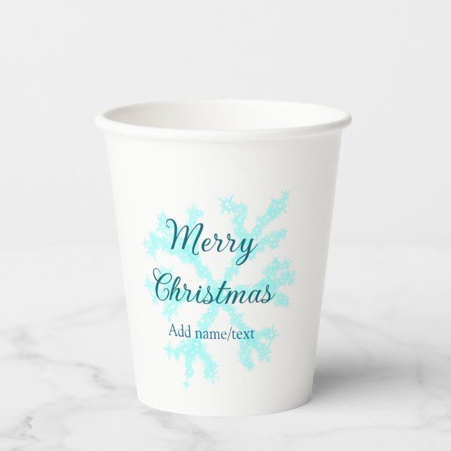 Frohe Weihnachtsschneeflocken Glitzer funkeln ni Pappbecher (Vorderseite)