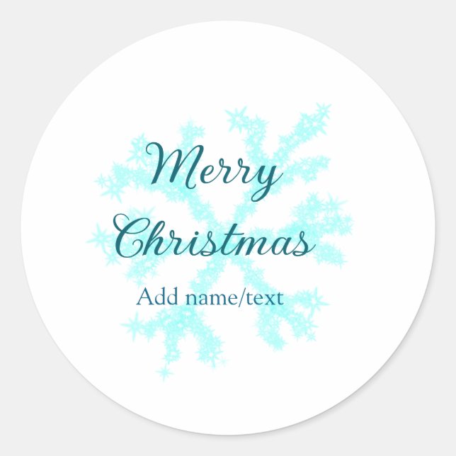 Frohe Weihnachtsschneeflocken Glitzer funkeln ni Runder Aufkleber (Vorderseite)