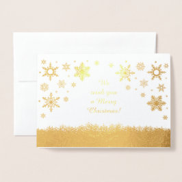 Frohe Weihnachtsschneeflocken Gold Folienkarte