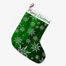Frohe Weihnachtsschneeflocken Großer Weihnachtsstrumpf