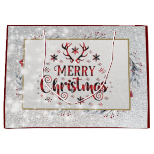 Frohe Weihnachtsschneeflocken, gutes Neues Jahr Große Geschenktüte