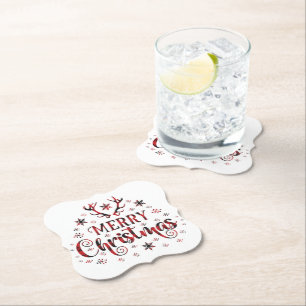 Frohe Weihnachtsschneeflocken, gutes Neues Jahr Untersetzer