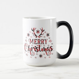 Frohe Weihnachtsschneeflocken, gutes Neues Jahr Verwandlungstasse