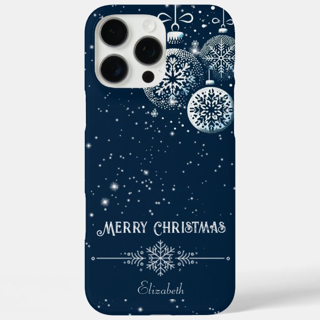 Frohe Weihnachtsschneeflocken iPhone 16 Pro Max Hülle (Rückseite)
