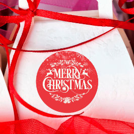 Frohe Weihnachtsschneeflocken Runder Aufkleber