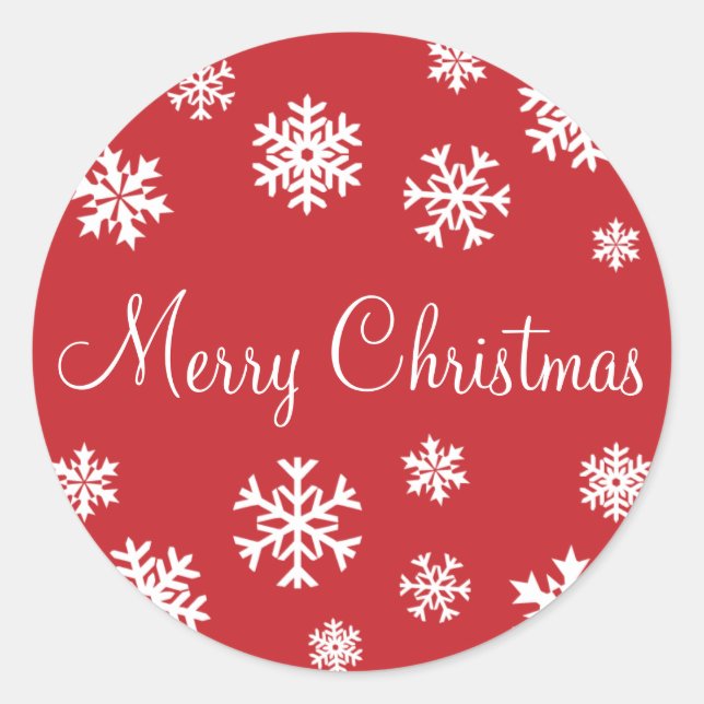 Frohe Weihnachtsschneeflocken Umschlag Sticker Sie (Vorderseite)