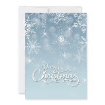 Frohe Weihnachtsschneeflocken Weißblauer Gruß