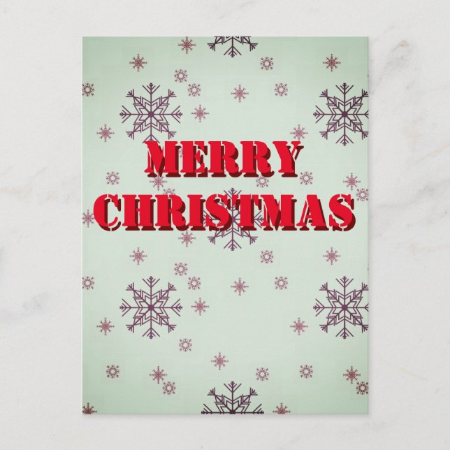 Frohe Weihnachtsschneeflocken Winter Grußurlaub Postkarte (Vorderseite)