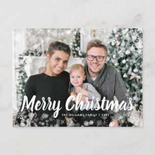 Frohe Weihnachtsschneekarte Postkarte