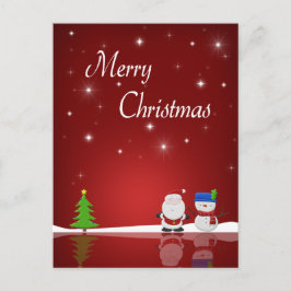 Frohe Weihnachtsschneemann und Weihnachtspostkarte Feiertagspostkarte