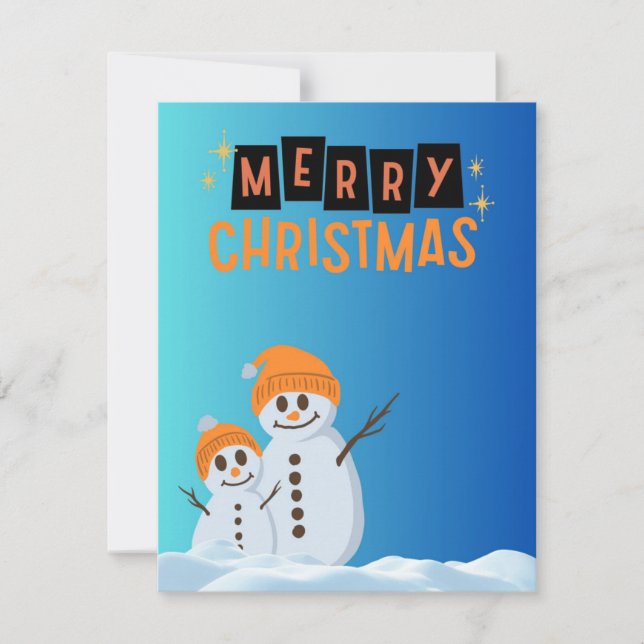 Frohe Weihnachtsschneemänner Feiertagskarte (Vorderseite)